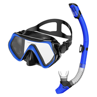 Masque de plongée avec tuba complet Lunettes de plongée sous-marine Lunettes de natation HD Tempered Len Professional Diver Training Gear Swim Equipment