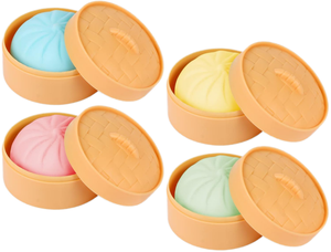 Boules anti-stress colorées en forme de raviolis, jouets sensoriels Fidget, jouets sensoriels en forme de nourriture, boules à presser en forme de pain à la vapeur, cadeaux - Product Image 1