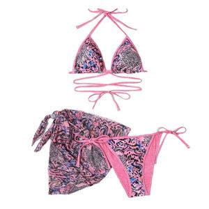 Nouvelle collection 2025 : Ensemble maillot de bain 3 pièces à jambes longues, soutien-gorge push-up, grandes tailles, séchage rapide pour femme, en Spandex/Nylon - Product Image 5