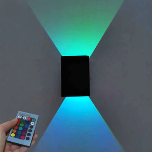 Applique murale LED imperméable RGB, 5W, lumière à couleur changeante, avec télécommande, pour l'intérieur et le mur, lumière en plâtre, design moderne