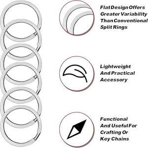 ODM Service Flat Split Keychain Rings Stainless Steel Bulk For Bag Hardware Accessories - Product Image 5
