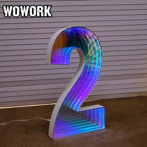 WOWORKยักษ์ 4ft 3D RGBนีออน<span class=keywords><strong>Abyss</strong></span>ตัวอักษรInfinityกระจกจํานวนไฟฉากหลังสําหรับงานแต่งงานตกแต่งวันเกิด - Product Image 4