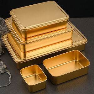 <span class=keywords><strong>Assiette</strong></span> Rectangulaire à Fond Plat en Acier Inoxydable 304 avec Couvercle pour Gâteau Tiramisu Cuisson Usage Domestique-Occasions de Mariage - Product Image 4