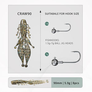 Coquet Banshees souple Wobblers appât poisson bionique calmar poulpe Craw Silicone PVC leurre 8 pièces/sac vente <span class=keywords><strong>en</strong></span> gros inventaire leurre souple - Product Image 4