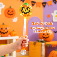 Baguette lumineuse LED citrouille d'Halloween, bâton lumineux clignotant, jouet baguette magique pour la décoration de fête d'enfants, couleurs assorties