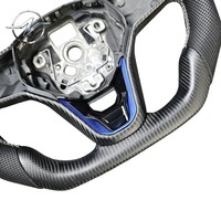 Volant sport personnalisé à 3 branches, style course, en fibre de carbone et microfibre, prise en main de 35 mm, marque YZ, pour Volkswagen Mk8 8.5 Golf GTI R