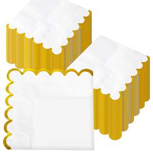 Personalizzabili capesante usa e getta tovaglioli da Cocktail in stile classico stile matrimonio tovaglioli personalizzati borsa eventi pasta di legno vergine - Product Image 1