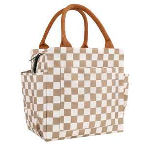 Bolsa Térmica para Almuerzo Fácil de Limpiar, Resistente al Agua, con un Elegante Diseño a Cuadros - Product Image 1
