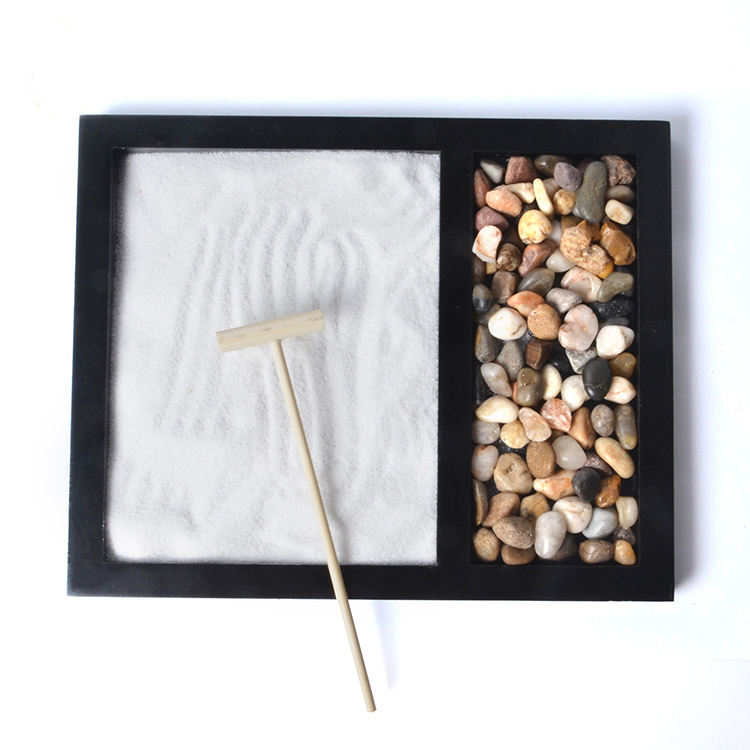 Giardino Zen Da Tavolo In Miniatura - Con Sabbia, Rastrello E Statua Buddha | Per Meditazione E Relax - Foto 9