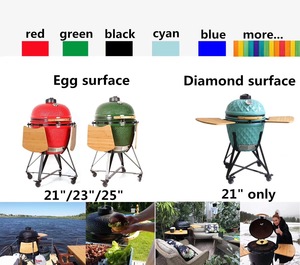 Barbecue Kamado en céramique TOPQ de la série Premium, 25 pouces, pour fumer au charbon de bois, idéal pour la cuisine, le jardin, le camping et la préparation des aliments - Product Image 4