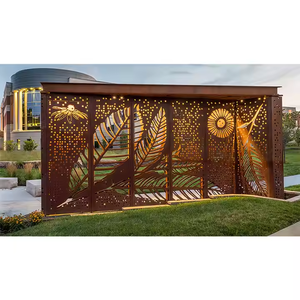 Pantalla de Privacidad Decorativa para Exteriores de Acero Corten, Arte Metálico, Pantallas de Jardín, Cercas Metálicas Cortadas con Láser en Venta, Personalizables - Product Image 1