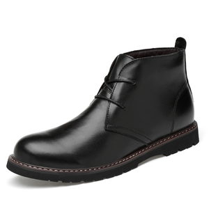 Bottes d'outillage pour hommes pour femmes bottes Martin botte de travail et de sécurité Chukka vache en cuir véritable haut mi-haut à lacets automne hiver coton - Product Image 1