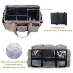 Free Sample Household <b>Cleaning</b> <b>Caddy</b> Tote <b>Cleaning</b> Supplies Storage Organizer Multi Pockets Tool Carrying Bag with Shoulder - Product Image 5