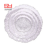 Service de table SUNYO de style nordique, assiette à dîner créative en verre transparent avec bord doré, bol à dessert, saladier