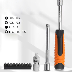 29-Piece tay hoạt động OEM ổ cắm thiết lập với Reversible <span class=keywords><strong>Ratchet</strong></span> cờ lê thông qua-lỗ ổ cắm cho dài Threaded Rod vít loại bỏ - Product Image 2