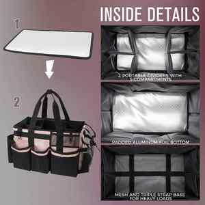 Pink <b>Cleaning</b> <b>Caddy</b> Organizer with HandleWearable Bag for Supplies Tote Shoulder and Waist Straps - Product Image 4