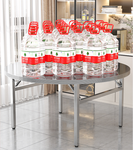 Stainless Steel Modern <strong>Extendable</strong> Foldable Dining Room Furniture <strong>Table</strong> Bold <strong>Legs</strong> Design for Hotel Apartment Use No Assembly - Product Image 2