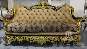 Lo último en muebles antiguos de palacio para sala de estar, juego de sofás grandes de madera de Italia <span class=keywords><strong>del</strong></span> <span class=keywords><strong>siglo</strong></span> <span class=keywords><strong>XIX</strong></span>, decoración clásica dorada, sofás de lujo reales - Product Image 6