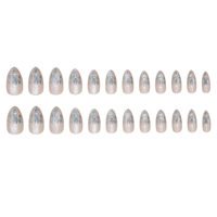 Nouvelle vente chaude Crystal Cat-eye Press on Nails 24PC ABS Nail Tips Wholesale Almond Press on Nails