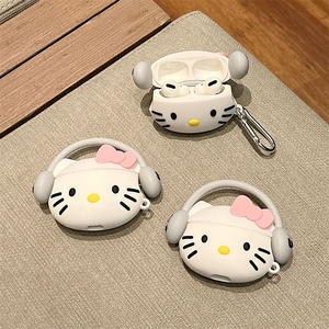 Cartoon Wearing Headphones Kitty Earphone case for Apple AirPods Pro 3 4 Melody Headphone Cover Stitch silicone Listen <b>music</b> <b>box</b> - Product Image 2