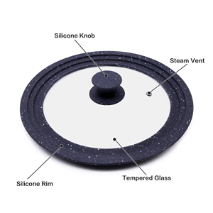 Coperchio pentola, coperchio pentola, universale, <span class=keywords><strong>silicone</strong></span>, vetro temperato, sostituzione <span class=keywords><strong>coperchi</strong></span> multiuso per alluminio acciaio inossidabile Cookwa 4mm - Product Image 2