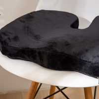 Coussin Ergonomique pour Chaise de Bureau en Velours Non Toxique avec Mousse à Mémoire de Forme en Gel, Housse Lavable, Soutien Lombaire en U, Personnalisable pour les Fesses