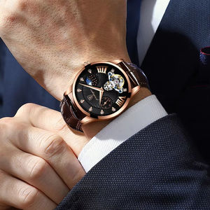 นาฬิกาข้อมือผู้ชายหนังหรูหรากันน้ำวันที่เรืองแสงนาฬิกาควอตซ์ - Product Image 3