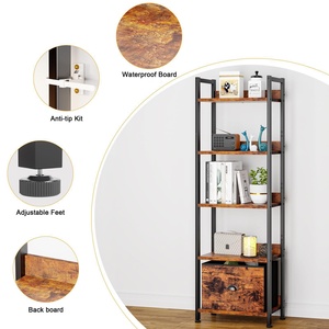 Estantería rústica multicapa adecuada para niños, soporte de exhibición para sala de estar para dormitorio, balcón, suelo de baño, madera hecha a mano - Product Image 3