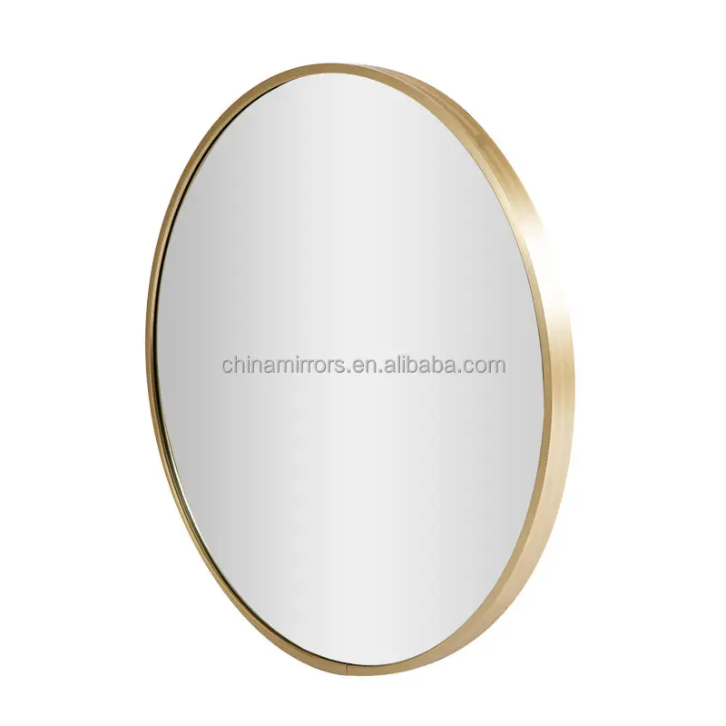 MODERN MIRROR gold Luxury Five Star Hotel Customized Size Large Brass Round dressing For Living Room Bathroom salon Mirror