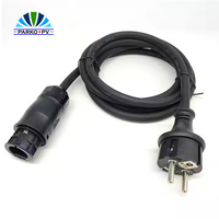 Connecteur PK900 Parko-PV 3 broches pour micro-onduleur solaire, câble H07RN-F VDE 3 conducteurs, prise EU, CE RoHS 25A 250V 3M