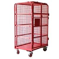 Produits populaires 2023 tendance entrepôt stockage palettes Cage Transport pliant treillis métallique conteneur chariot roulant Cage chariot