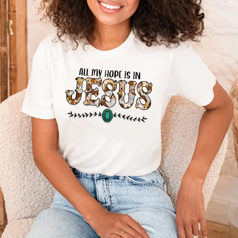 Autocollants Plastisol, Plastisol, Fer Sur Transfert, Sérigraphie, Vinyle pour T-shirt Personnalisé Tout Mon Espoir Est en Jésus