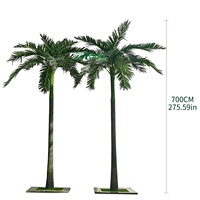 Taille personnalisable 7 mètres de cocotier artificiel fait à la main pour décor intérieur de centre commercial de restaurant avec emballage solide