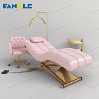 Nouveau lit de beauté électrique blanc 1 moteur lit de cils incurvé lit de Massage du visage réglable et Table