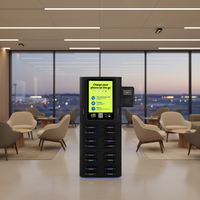 WESHARE Station de recharge mobile commerciale à 16 emplacements avec lecteur de carte, distributeur automatique de batteries externes pour location