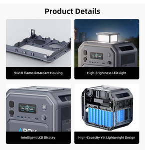 Stations d'alimentation solaires portables ABOK, batterie solaire LiFePO4, entrée solaire 2500W 2800W 1200W, fabrication OEM ODM - Product Image 3