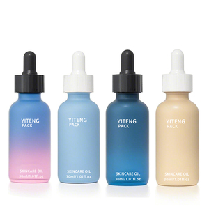 Custom Skincare Serum Bottle 15ml 30ml 1oz 60ml 2oz 120ml 4oz Frosted Pink Bule Matte Black Tincture Dropper Boston Glass Bottle