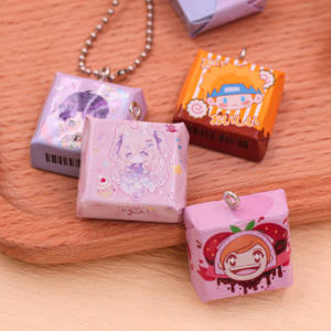 سلسلة مفاتيح شوكولاتة مخصصة بشعار مخصص، سلسلة مفاتيح شوكولاتة من الراتنج ثلاثية الأبعاد بشعار مخصص، سلسلة مفاتيح كرتونية مخصصة - Product Image 6