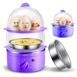Lingrui Smart Egg <b>Cooker</b> Double Layer 600W Stainless Steel Timer Steamer Mini Household Breakfast Machine - Product Image 2