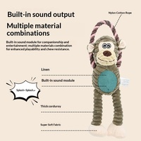 Jouet en peluche pour chien en forme de singe ou d'éléphant, amusant et couineur, jouet à mâcher doux et durable pour animaux de compagnie, vente en gros
