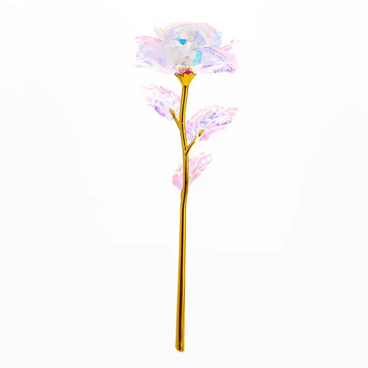 Sevenstar ValentineのDay Gift Artificial Crystal Rose Rainbow Rose 24K GoldメッキRose Gold Foil Rose