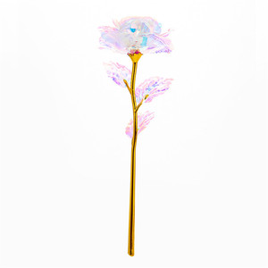 <span class=keywords><strong>Rosa</strong></span> de Cristal Artificial de Regalo para el Día de San Valentín Sevenstar, <span class=keywords><strong>Rosa</strong></span> Arcoíris, <span class=keywords><strong>Rosa</strong></span> Bañada en Oro de 24K, <span class=keywords><strong>Rosa</strong></span> con Lámina de Oro - Product Image 1