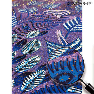 <span class=keywords><strong>Tissu</strong></span> Africain Super Pailleté en Coton 100% Fait Main avec Impression Poudre Dorée Nouvelle Arrivée Dentelle Dorée Cirée - Product Image 2