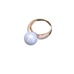 Anillo de Perlas Redondas de Agua Dulce Blancas de 11-12 mm de Edison Zhuji, Luz Intensa, Pequeñas Imperfecciones, Anillo de Plata S925 - Product Image 5