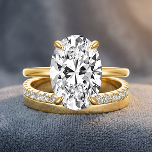 Factory Wholesale 14K Gold Plated S925 <b>Sterling</b> <b>Silver</b> Radiant Cut Zircon CZ Luxury Bridal Wedding Gift Women <b>Stacking</b> <b>Rings</b> Set - Product Image 2