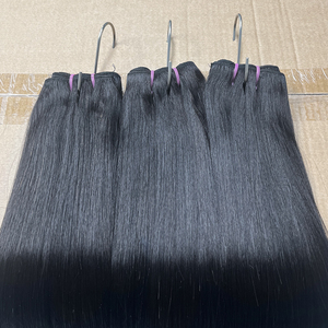 Vente en gros d'extensions de cheveux humains droits vierges indiens bruts Remy vendeurs de paquets de tissages super doublement étirés - Product Image 2