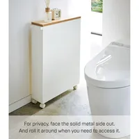 Chariot utilitaire de salle de bain mince avec poignée-étagère de rangement support organisateur étroit acier taille unique blanc