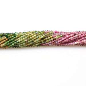 ลูกปัดทัวร์มาลีนแบบผสมไล่ระดับสี5A ลูกปัดตัดทัวร์มาลีนสีรุ้งสำหรับทำเครื่องประดับ2มม. ความยาว38ซม. - Product Image 2
