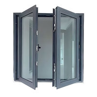 Fenêtre en aluminium insonorisée à double vitrage isolée Fenêtre en aluminium design à battant en verre