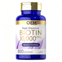 Complément Alimentaire OEM Biotine à Dissolution Rapide 10000 mcg Formule Beauté Saveur Baies Naturelles 500 Comprimés